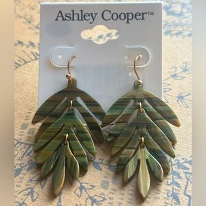 Ashley Cooper Camo Feather Earrings NWT